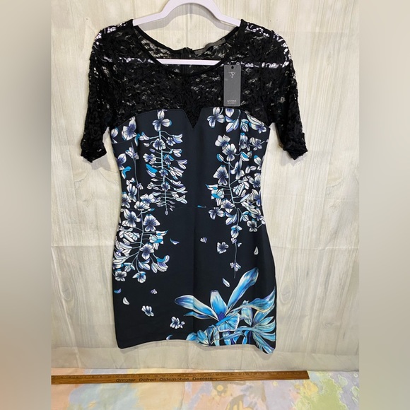 Guess Dresses & Skirts - Womens Guess black floral and lace dress sz M NWOT